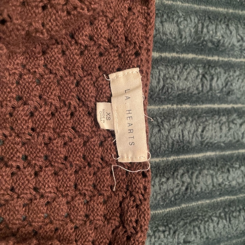 LA Hearts Chocolate Knit Top
